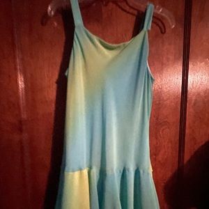 Y2K Girls Size 16 Blue and Green Dress